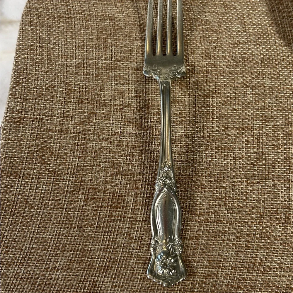 W A Rogers 1910 Silver-Nickel Orange Blossom Flatware Set - 3 Spoons & 1 Fork